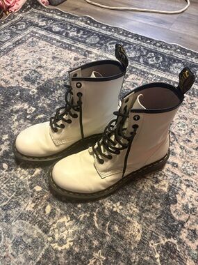 white dr. martens boots